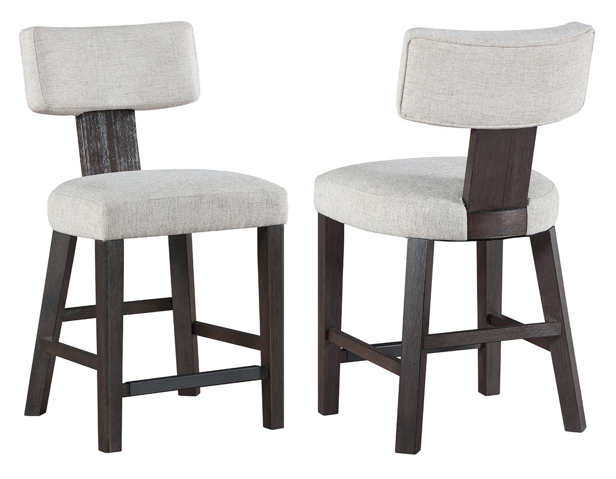Oakley Charcoal Brown Counter Height Chair, Set of 2 from Steve Silver - Luna Furniture