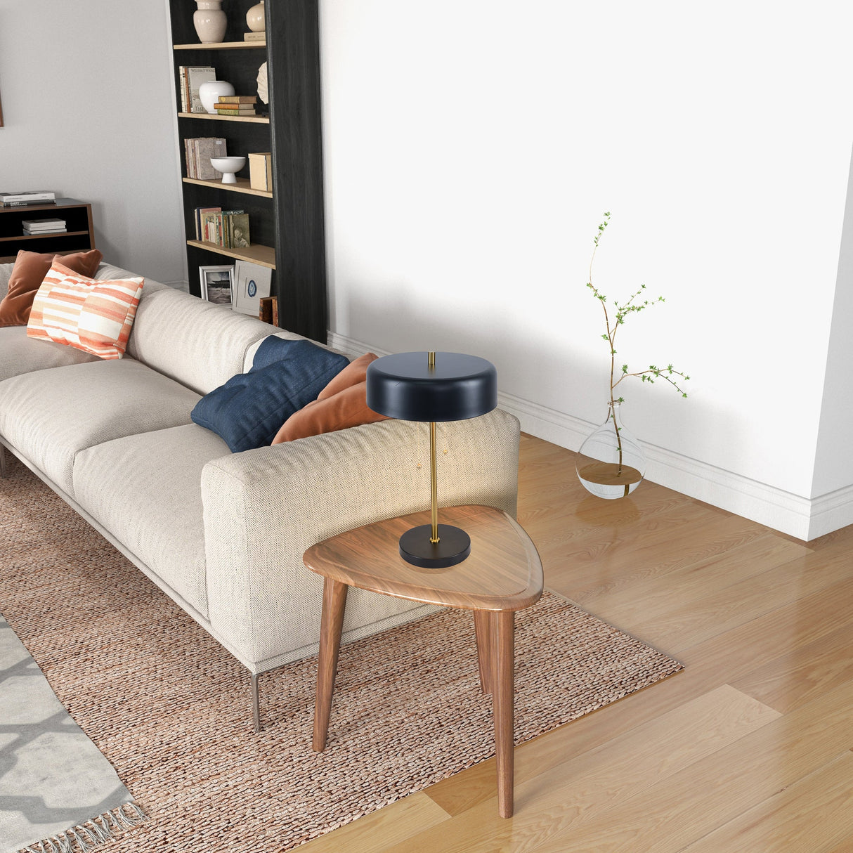 Obni Table Lamp with Black outer and White inner from Ashcroft Furniture - Luna Furniture