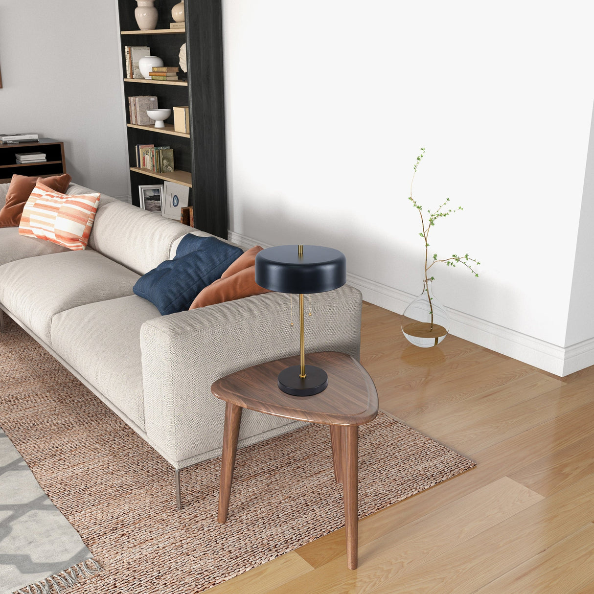 Obni Table Lamp with Black outer and White inner from Ashcroft Furniture - Luna Furniture