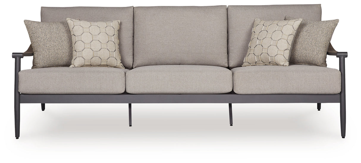Ocean Beach Gray Outdoor Sofa with Cushion from Ashley - Luna Furniture