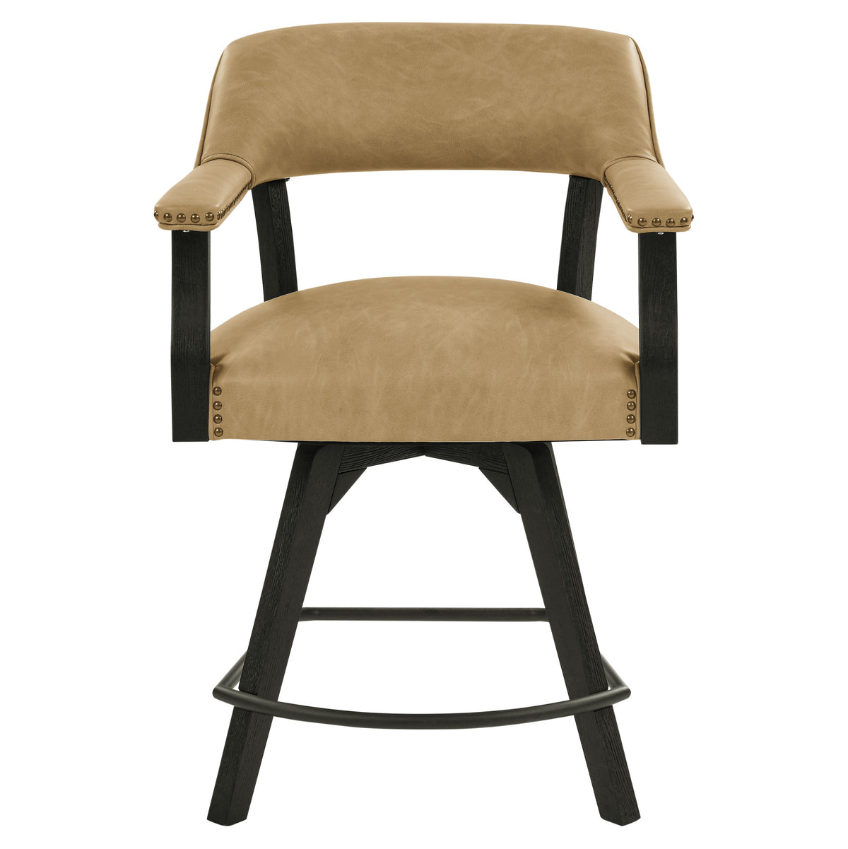 Rylie Black/Sand Vegan Leather 24" Counter Captains Chair from Steve Silver - Luna Furniture