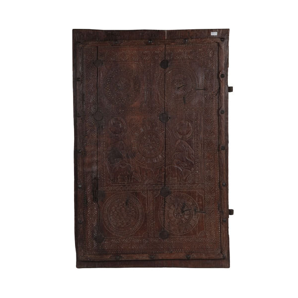 Intricately Carved Wood Panel