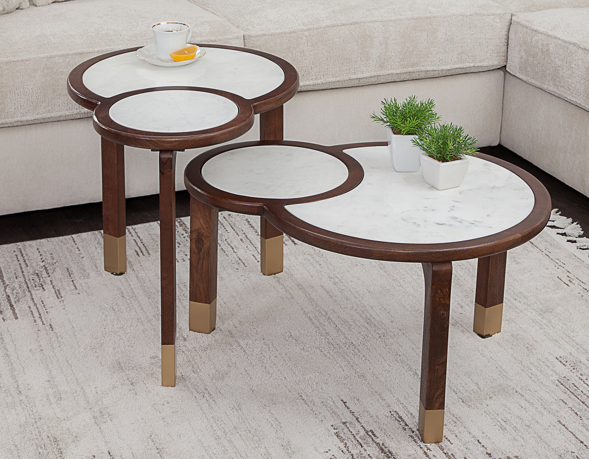 Oormi Banswara White Marble Inlay Coffee Table from Steve Silver - Luna Furniture