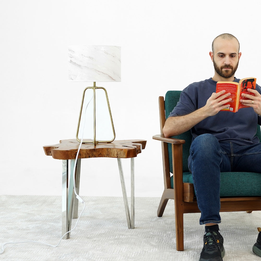 Optima Marble Lampshade Table Lamp - Bronze from Ashcroft Furniture - Luna Furniture