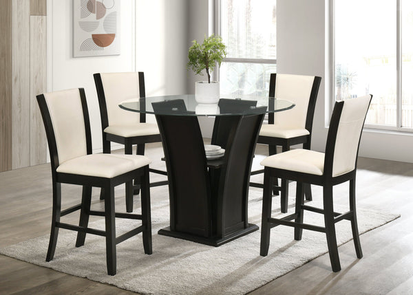 Orlando Linen/Dark Espresso 5-Piece Counter Height Set