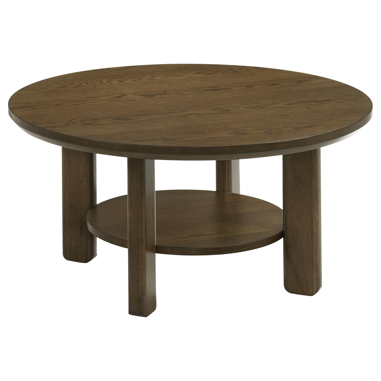 Ottowa Brown 36-inch Round Wood Cocktail Coffee Table from Coaster - Luna Furniture