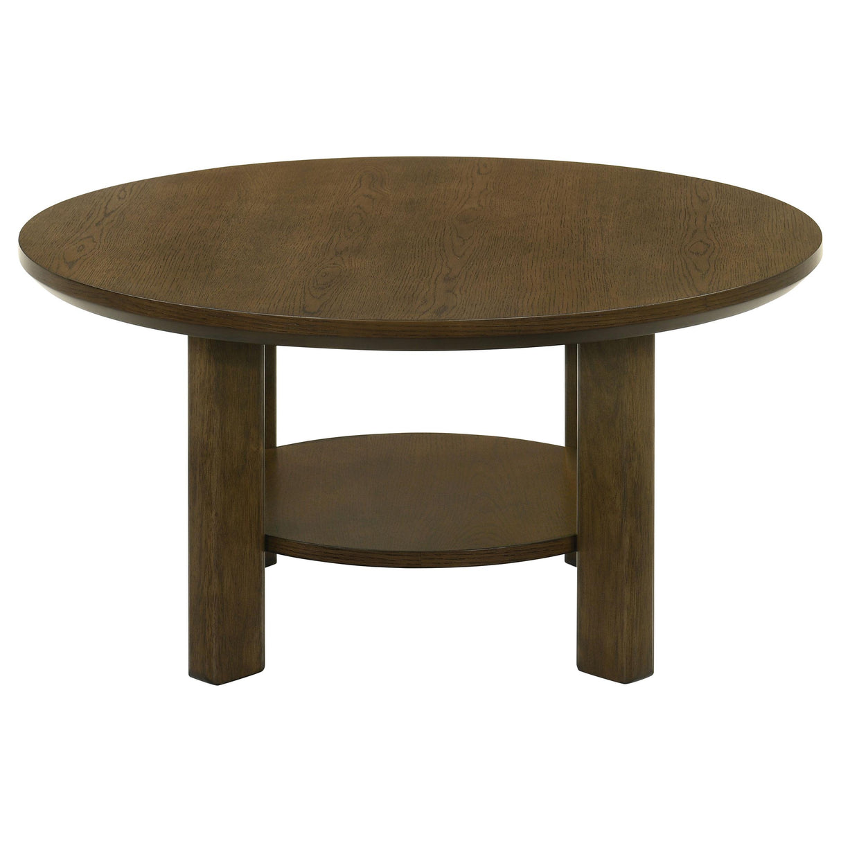 Ottowa Brown 36-inch Round Wood Cocktail Coffee Table from Coaster - Luna Furniture
