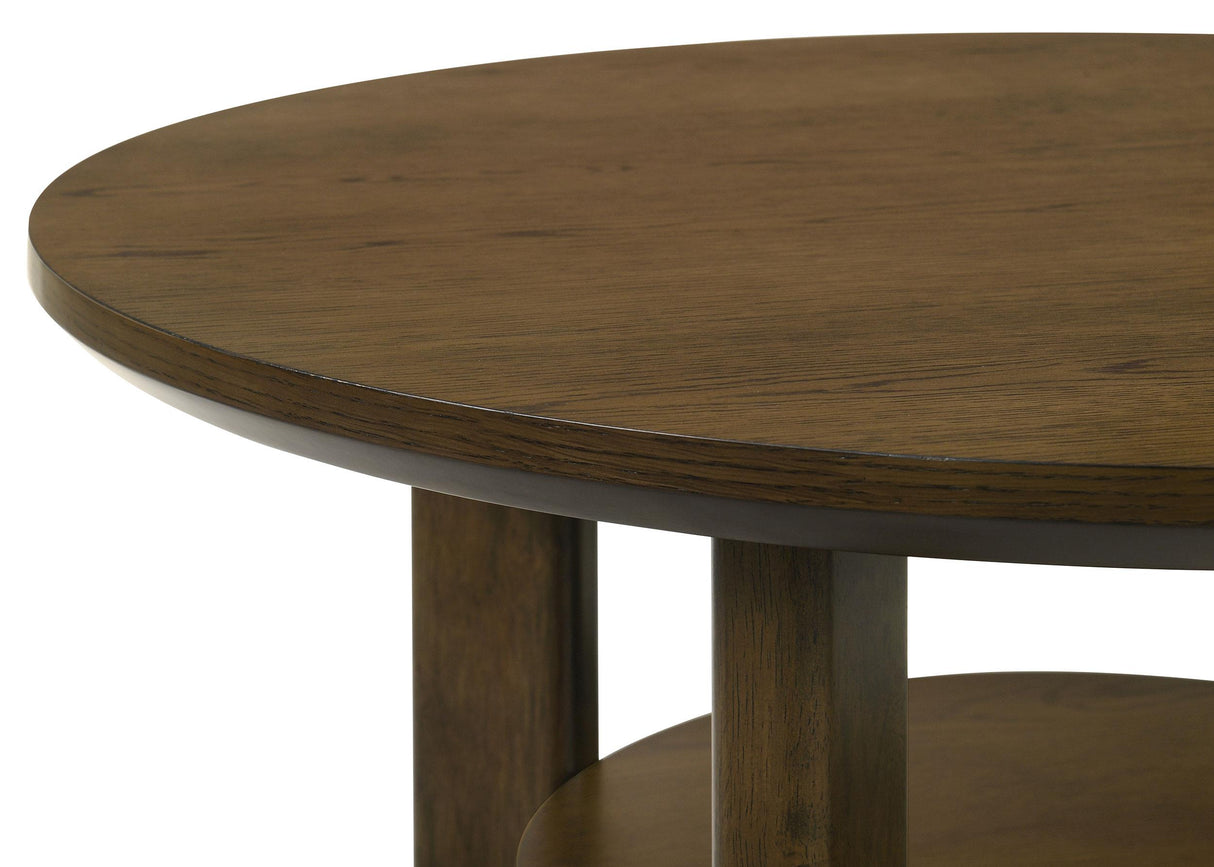 Ottowa Brown 36-inch Round Wood Cocktail Coffee Table from Coaster - Luna Furniture