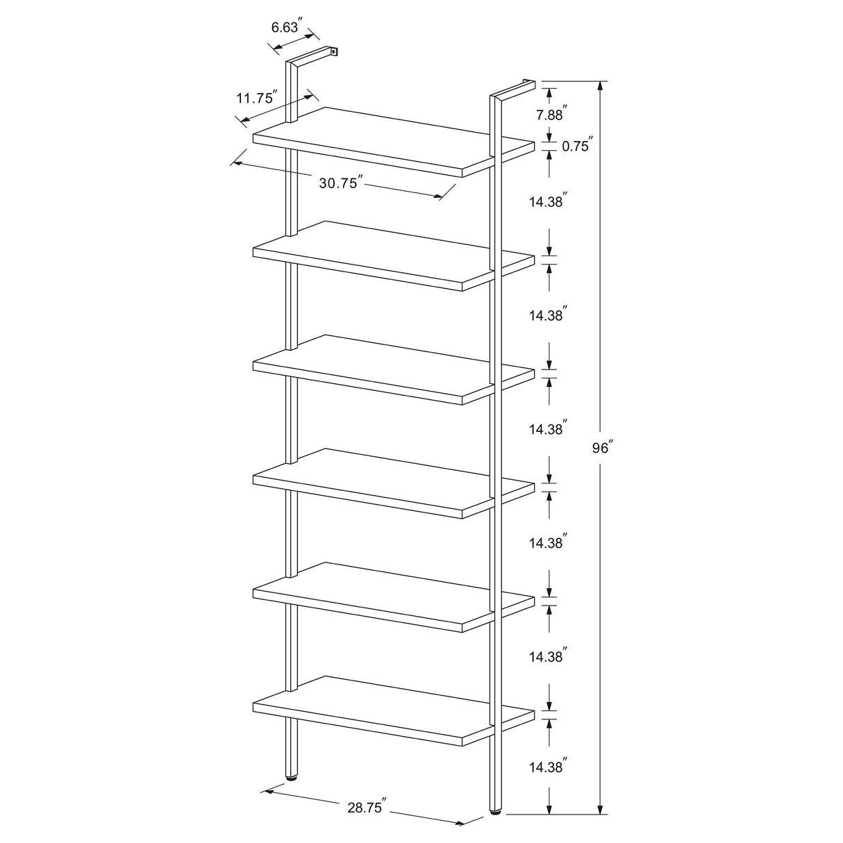 Owens Walnut 3-piece 96-inch Wall Mounted Bookshelf Set from Coaster - Luna Furniture