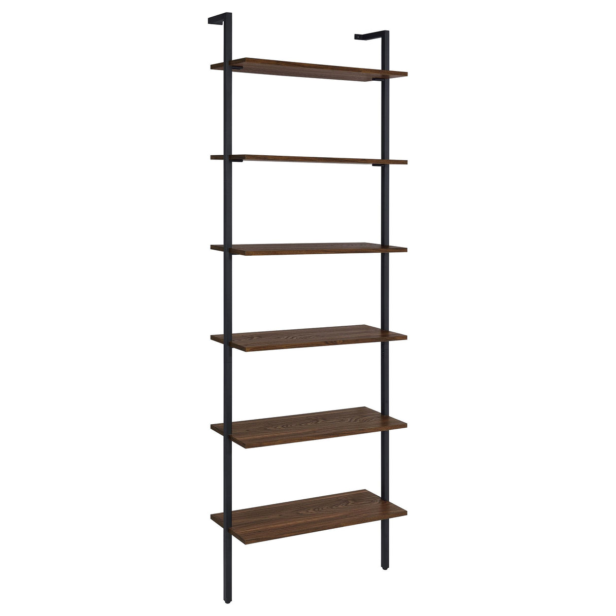Owens Walnut 31-inch 6-Shelf Wall Bookshelf from Coaster - Luna Furniture
