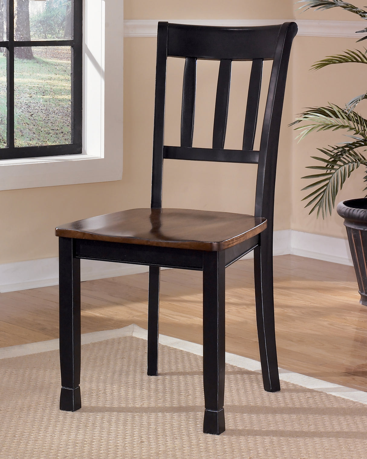 Owingsville 2-Piece Dining Room Chair in Black/Brown from Ashley - Luna Furniture