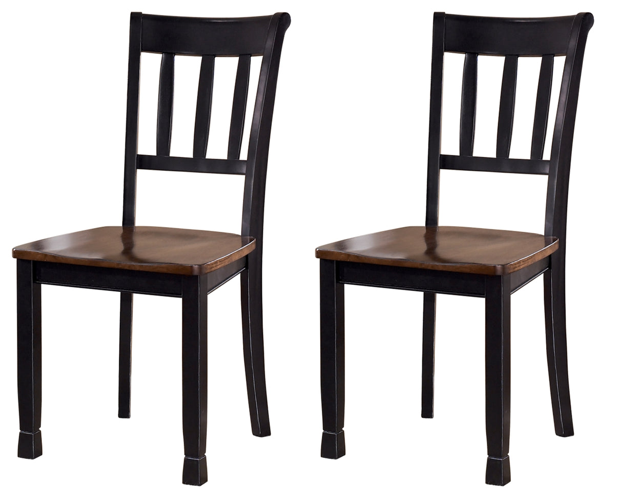 Owingsville 2-Piece Dining Room Chair in Black/Brown from Ashley - Luna Furniture