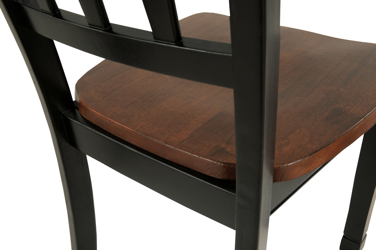 Owingsville 2-Piece Dining Room Chair in Black/Brown from Ashley - Luna Furniture
