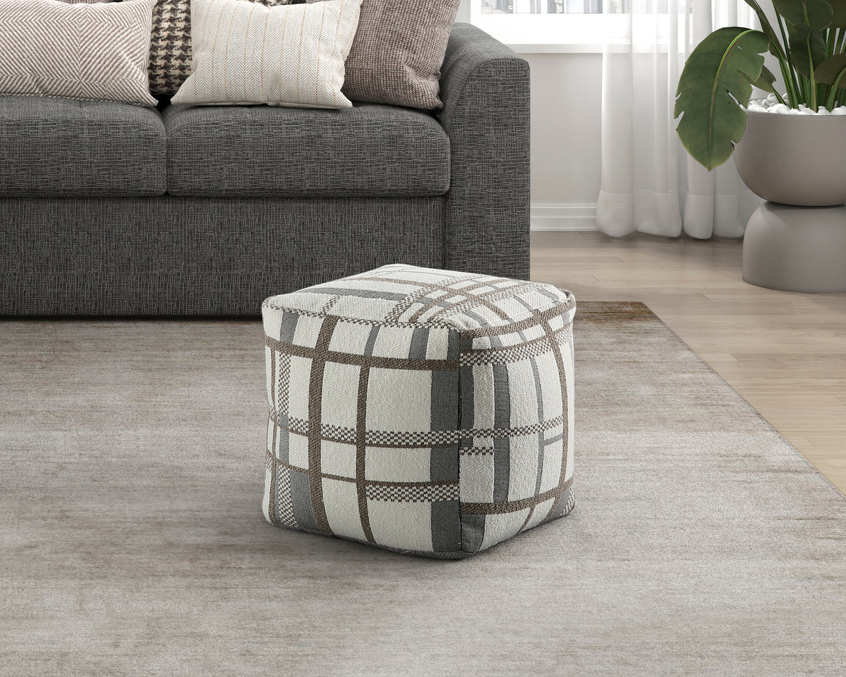 Easley Multi-Color Square Jacquard Pouf from Homelegance - Luna Furniture