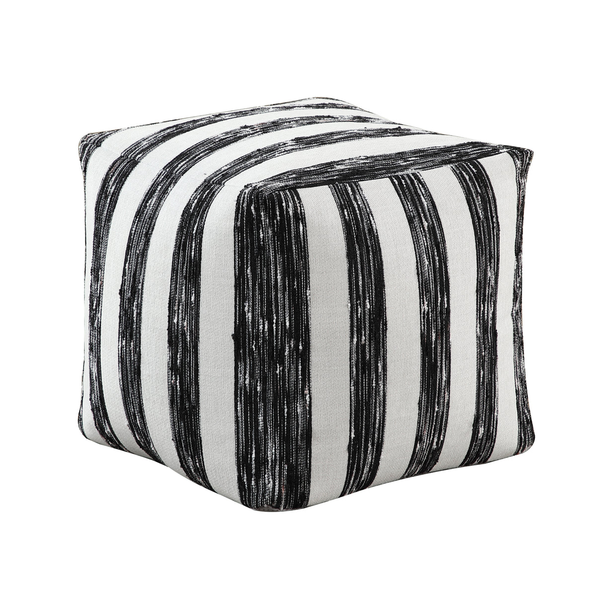 Easley Black/White Jacquard Pouf from Homelegance - Luna Furniture