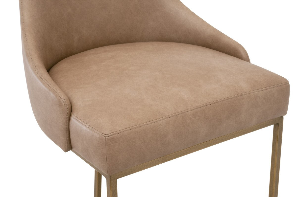 Parissa Counter Stool in Ivanhoe Toast, Brushed Gold, Set of 2 from Essentials For Living - Luna Furniture