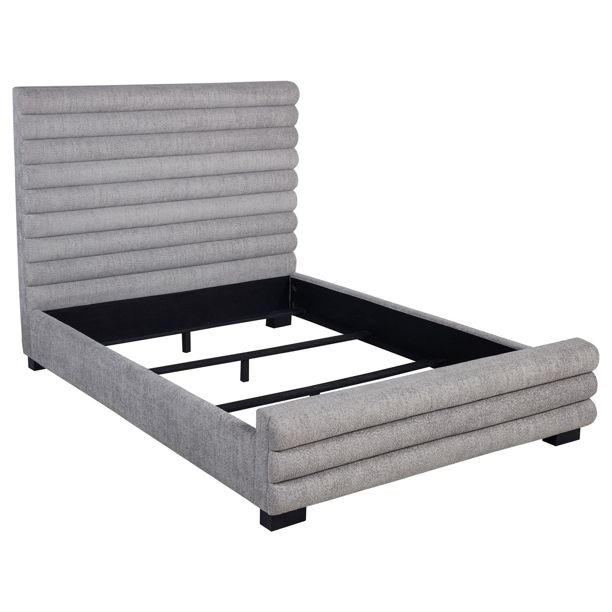 Patricia Gray Boucle Upholstered California King Bed from Coaster - Luna Furniture