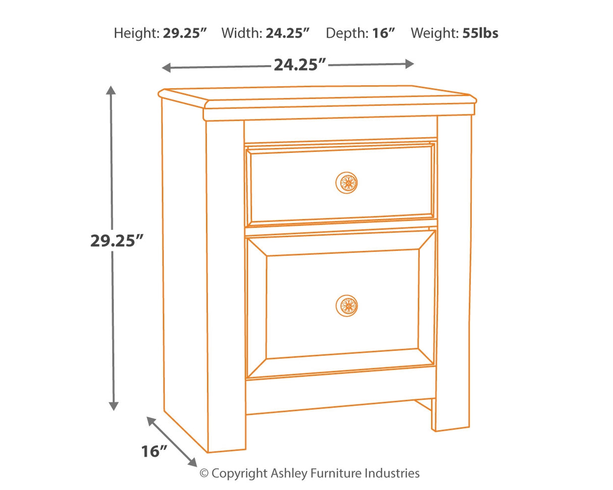 Paxberry Whitewash Full Panel Bed, Chest and Nightstand from Ashley Furniture - Luna Furniture