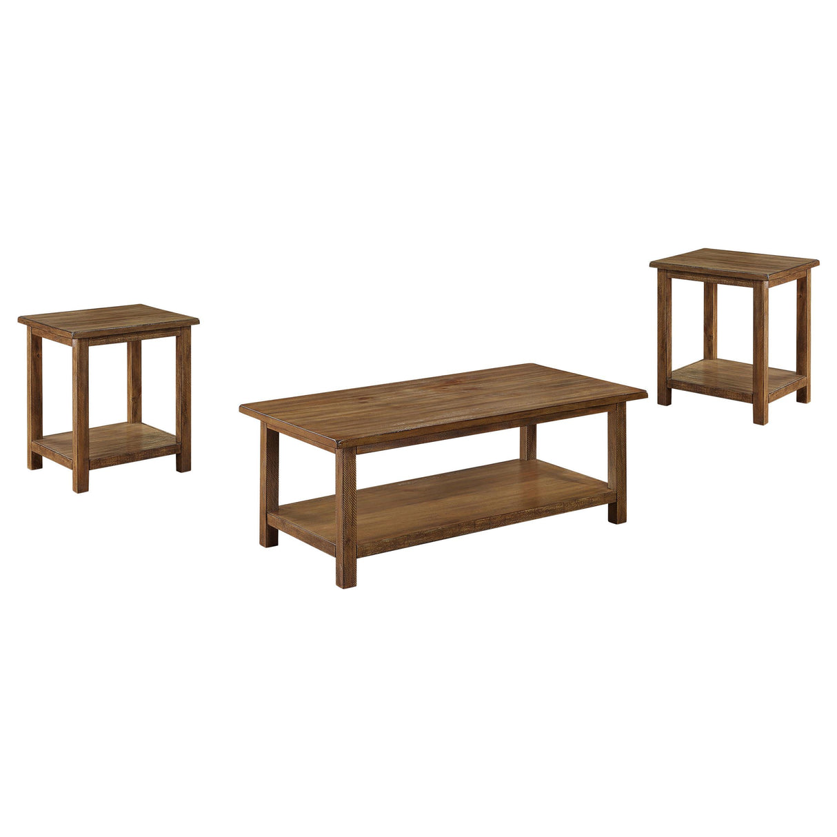 Payne Distressed Brown 3-Piece Coffee and End Table Set from Coaster - Luna Furniture