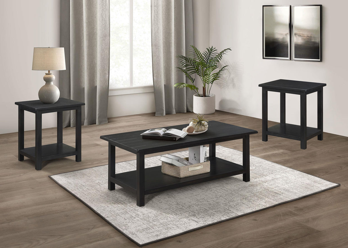 Payne Distressed Java 3-Piece Coffee and End Table Set from Coaster - Luna Furniture