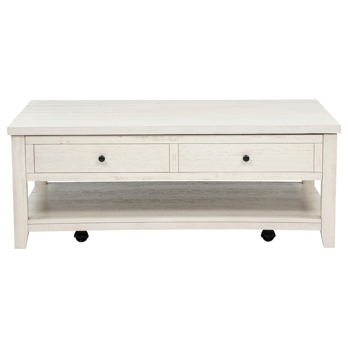 Payne Distressed White 48-inch Mobile Lift Top Coffee Table from Coaster - Luna Furniture
