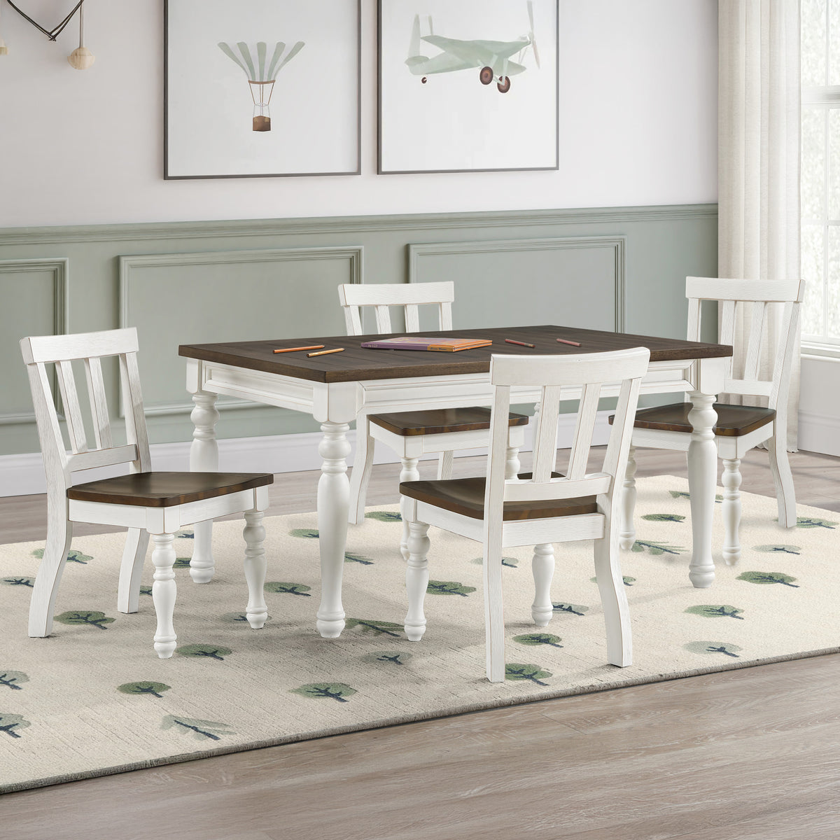 Joanna Mocha/Ivory Solid Wood Kids Dining Side Chair, Set of 2 from Steve Silver - Luna Furniture
