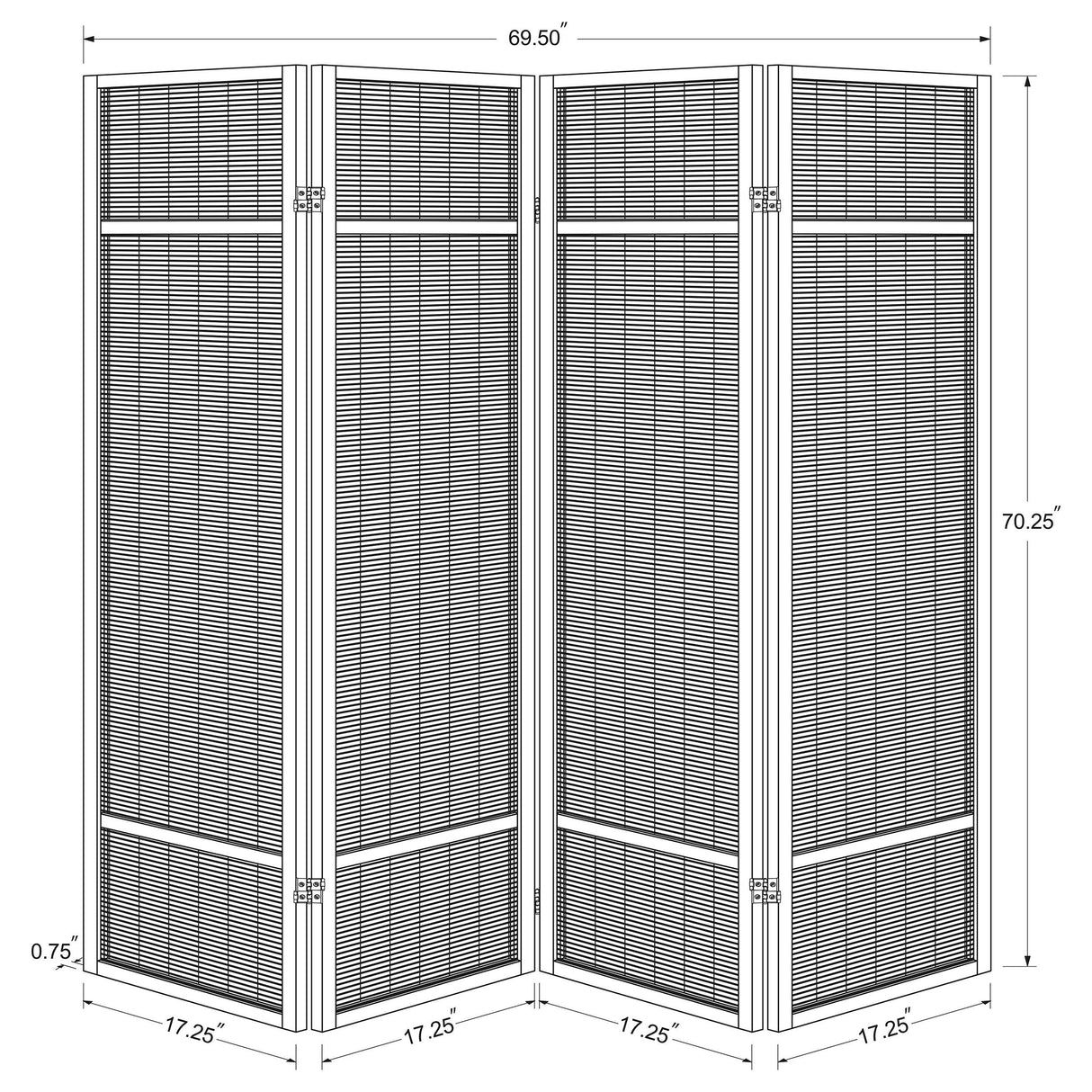 Pearce Natural 4-Panel Bamboo Room Divider Folding Screen from Coaster - Luna Furniture