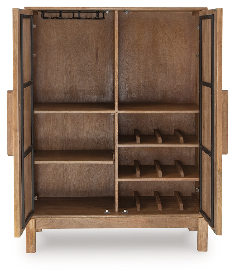 Pellamour Natural Brown Bar Cabinet from Ashley - Luna Furniture