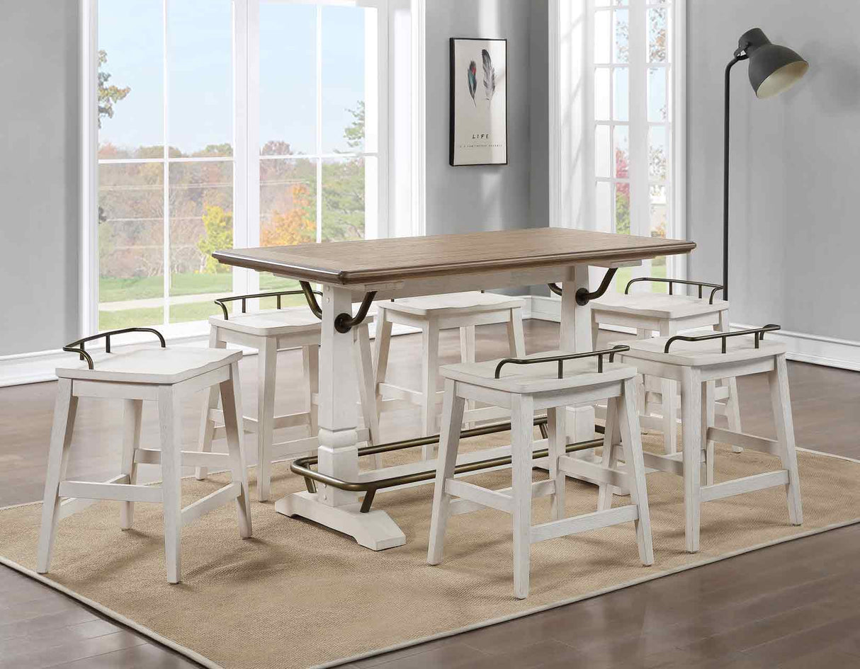 Pendleton Ivory/Honey Oak Counter Height Dining Set from Steve Silver - Luna Furniture