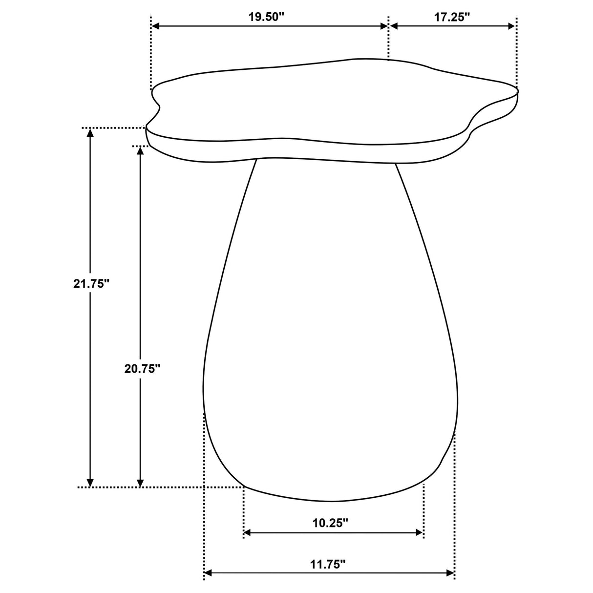 Perth Off White Cloud Shaped Top Side Table from Coaster - Luna Furniture