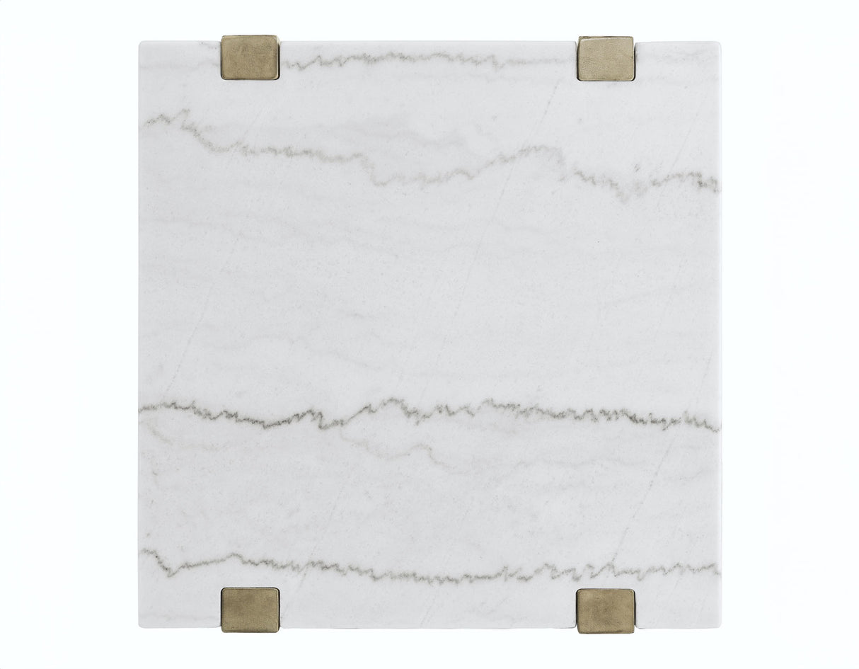Perth White Marble End Table from Steve Silver - Luna Furniture