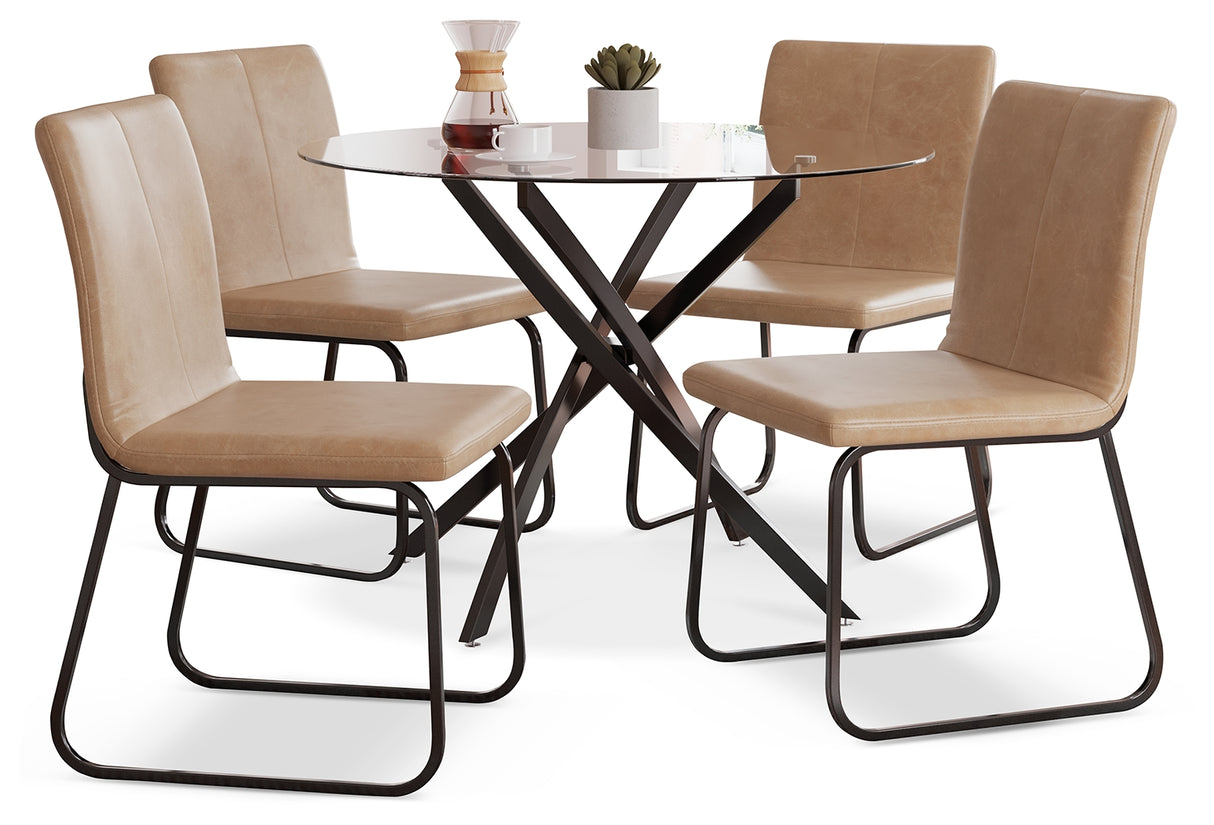 Pharwynn Dining Table and 4 Chairs in Black from Ashley - Luna Furniture