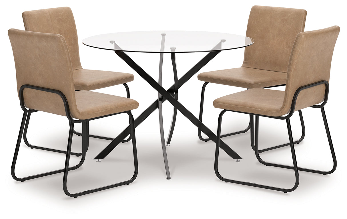 Pharwynn Dining Table and 4 Chairs in Black from Ashley - Luna Furniture