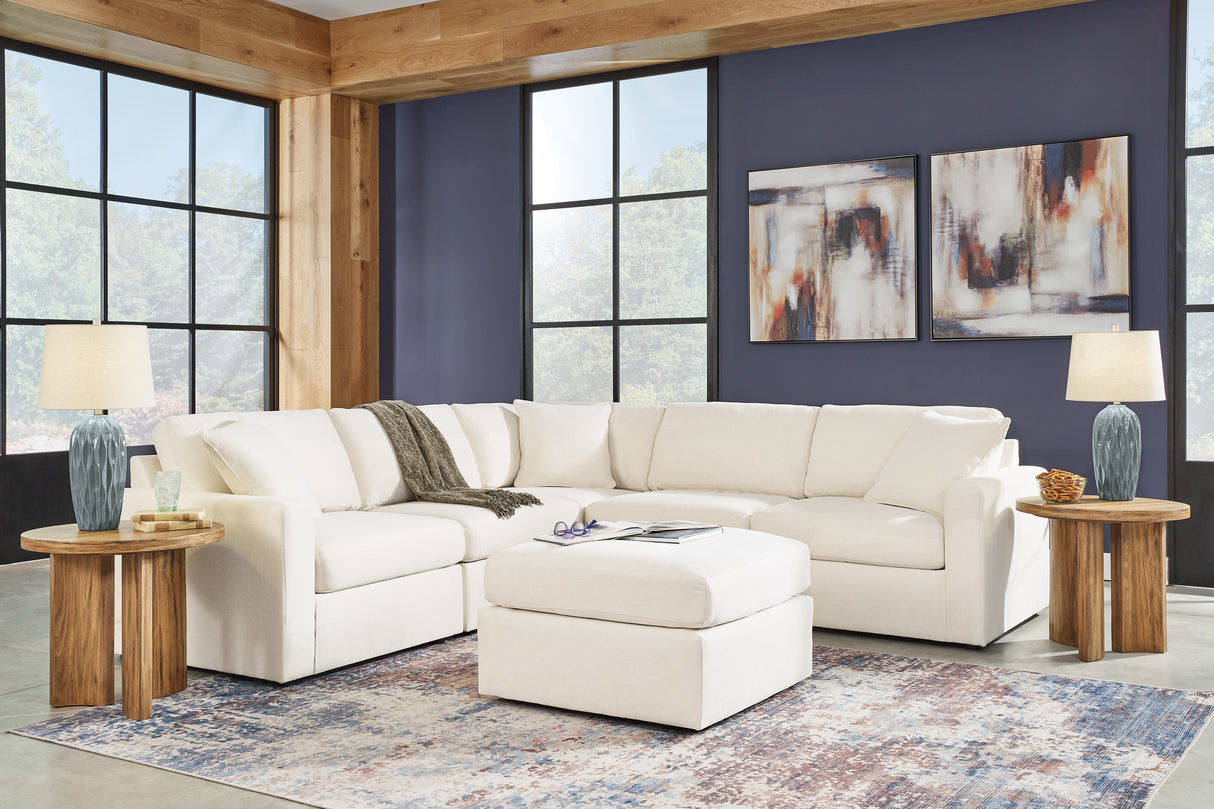 Pillar Peak 5-Piece Sectional with Ottoman in Oyster from Ashley - Luna Furniture