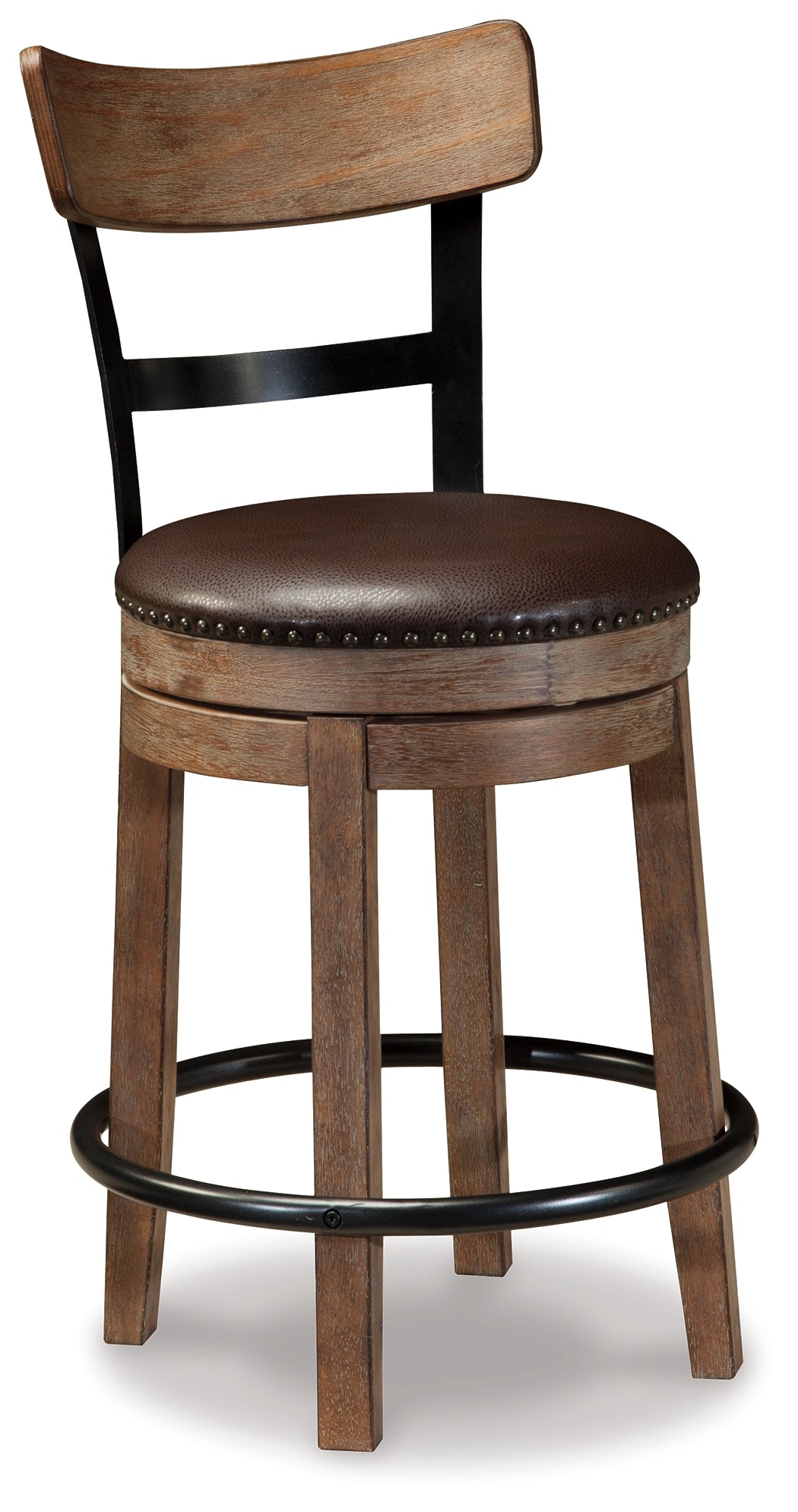 Pinnadel Grayish Brown Counter Height Bar Stool (Set of 2) from Ashley - Luna Furniture