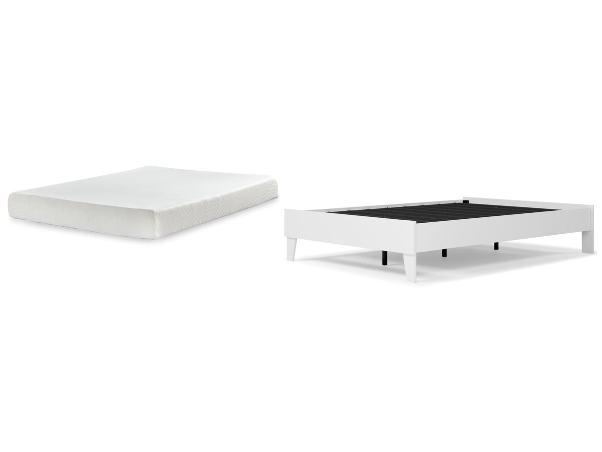 Piperton Full Platform Bed with Mattress in White from Ashley - Luna Furniture