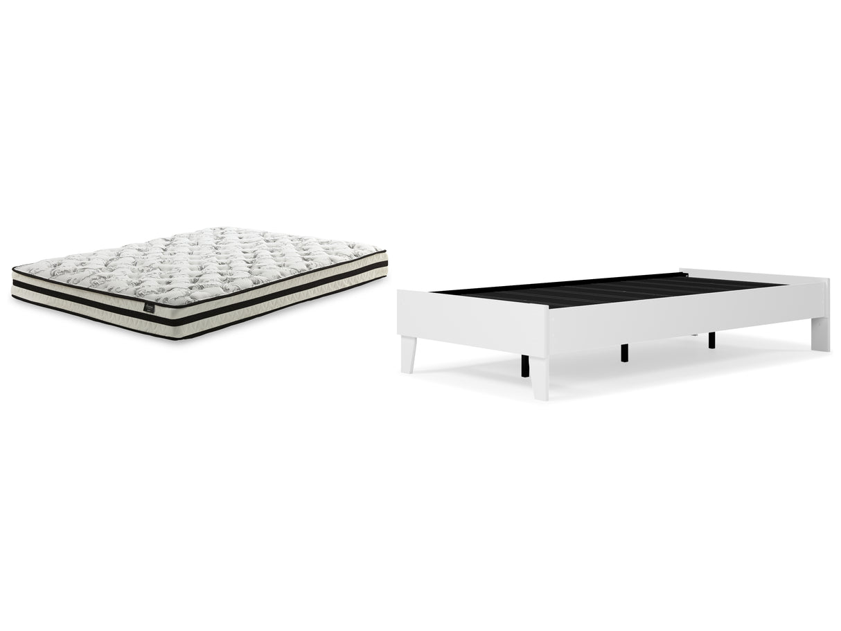 Piperton Twin Platform Bed with Mattress in White from Ashley - Luna Furniture