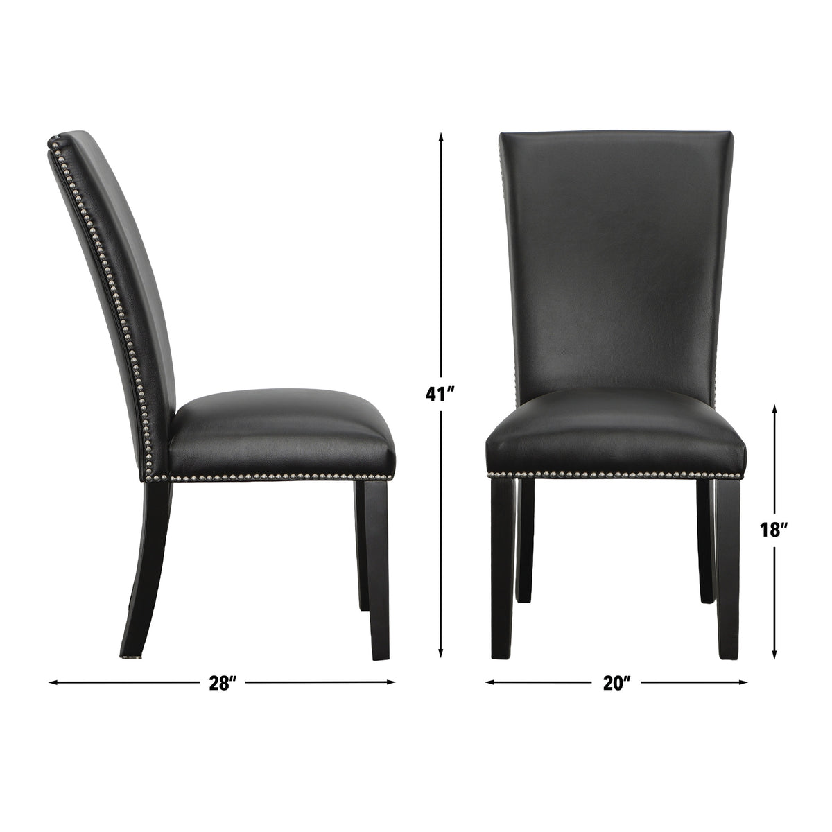 Camila Black 9-Piece Rectangle Gray Mable Top Dining Set from Steve Silver - Luna Furniture