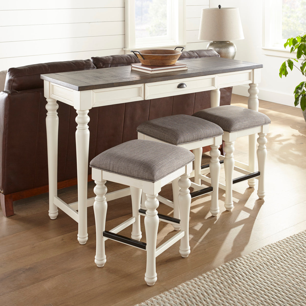 Joanna Ivory/Mocha 4-Piece Sofa Bar Set from Steve Silver - Luna Furniture