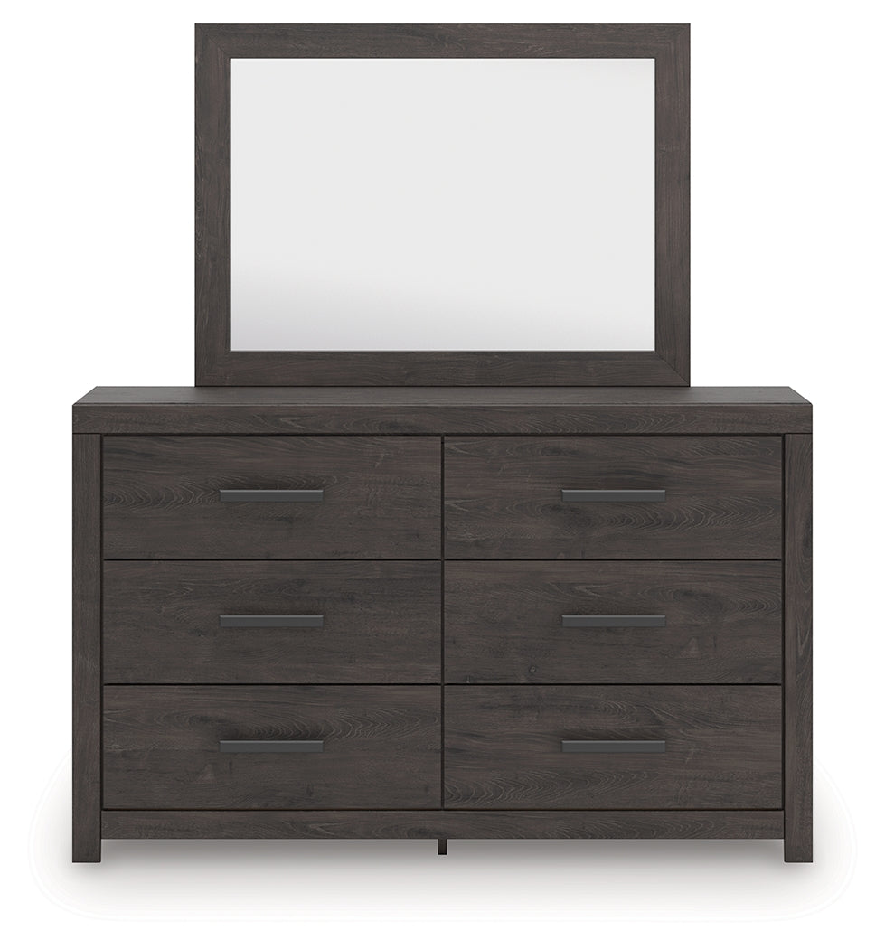 Prendonea Charcoal Dresser and Mirror from Ashley - Luna Furniture