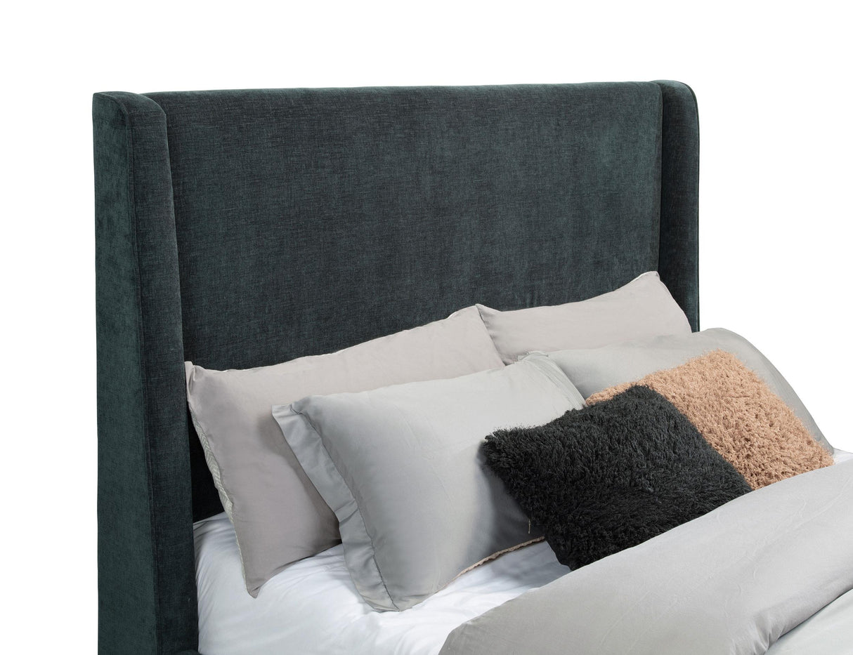 Preston Blue Upholstered California King Audio Fireplace Bed from Coaster - Luna Furniture