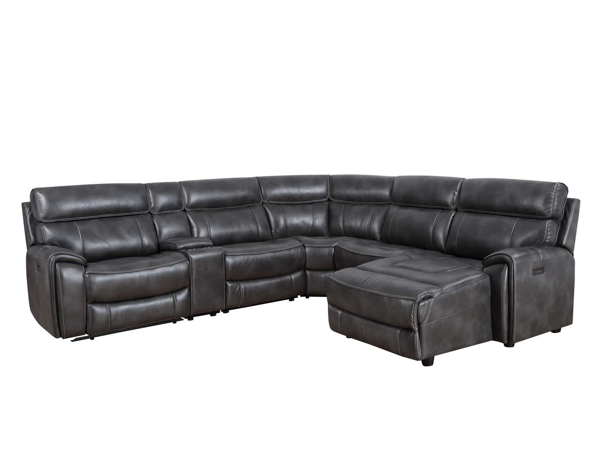 Provo Gray 6-Piece RAF Chaise Dual Power Reclining Sectional from Steve Silver - Luna Furniture