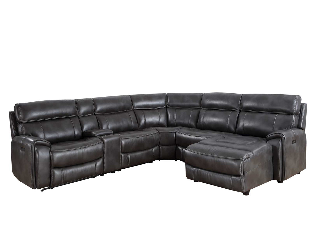 Provo Gray 6-Piece RAF Chaise Dual Power Reclining Sectional from Steve Silver - Luna Furniture