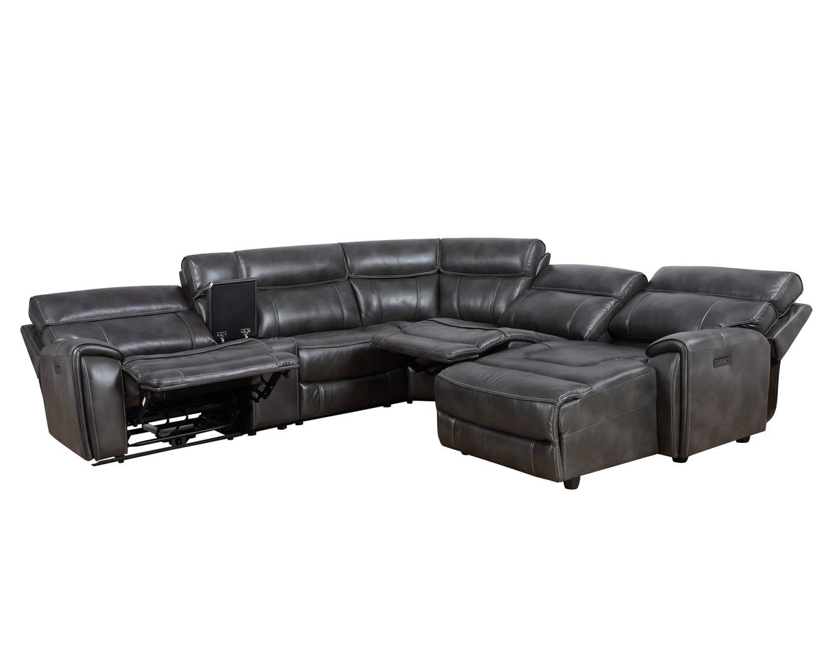 Provo Gray 6-Piece RAF Chaise Dual Power Reclining Sectional from Steve Silver - Luna Furniture
