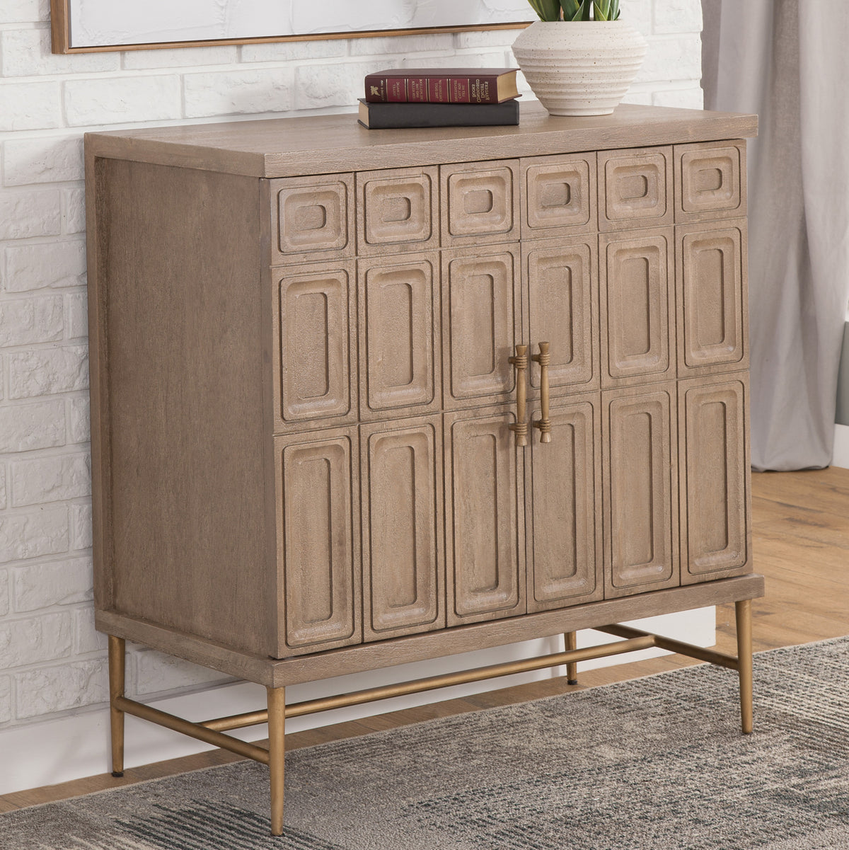 Arun Driftwood Solid Wood 2-Door Accent Cabinet from Steve Silver - Luna Furniture