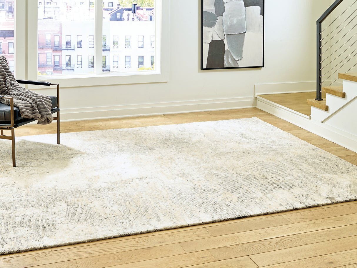 Raif Gray/White/Cream Large Rug from Ashley - Luna Furniture