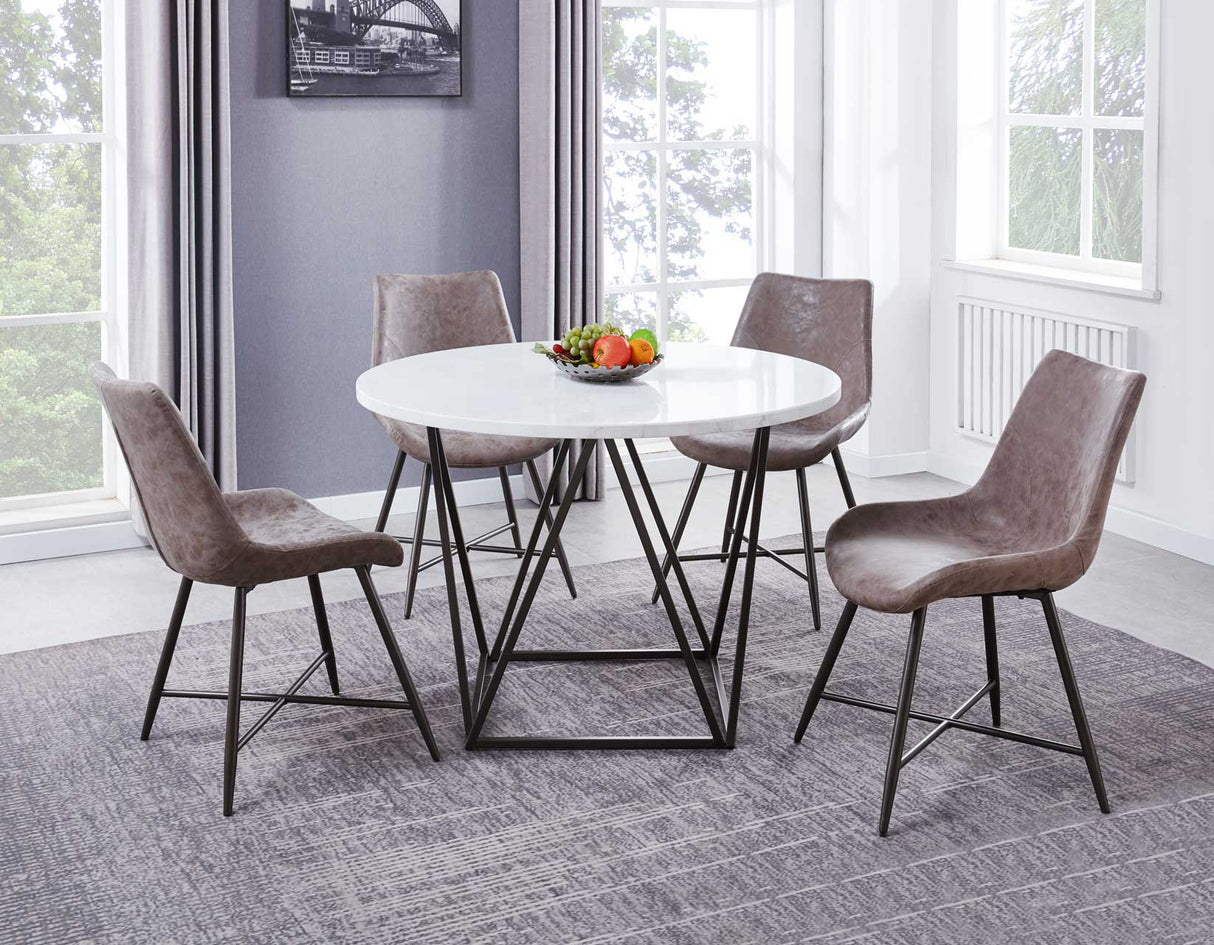Ramona 5 Piece Marble Top Set(Table & 4 Side Chairs) from Steve Silver - Luna Furniture