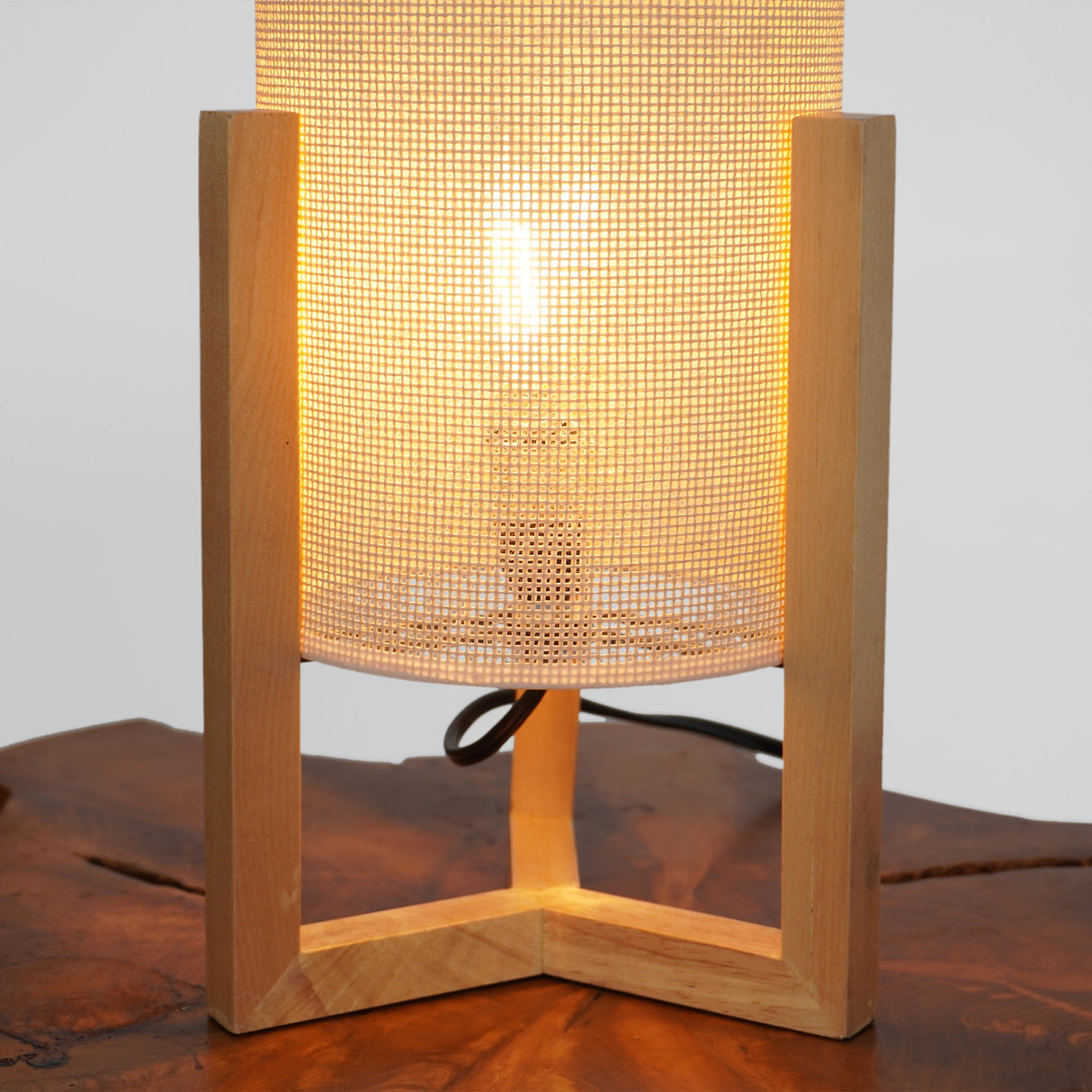 Rayna Table Lamp Oak and Natural from Ashcroft Furniture - Luna Furniture