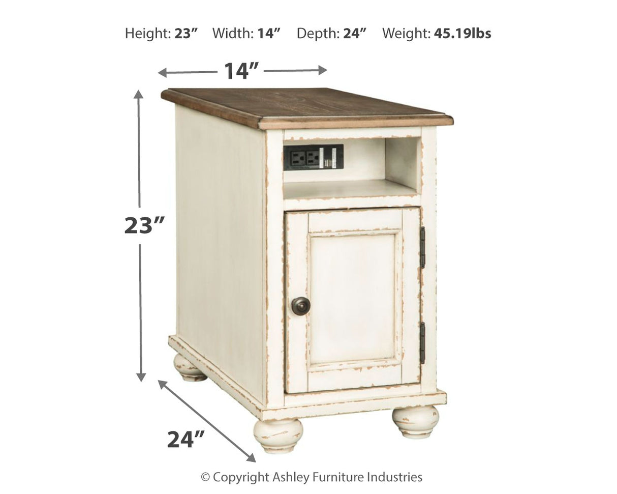 Realyn Coffee Table with 2 End Tables in White/Brown from Ashley Furniture - Luna Furniture