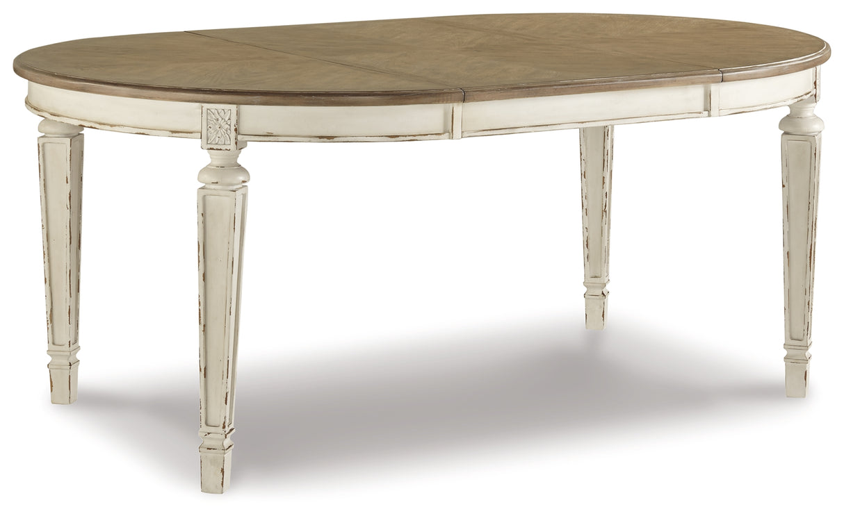 Realyn Dining Table and 4 Chairs in Chipped White from Ashley Furniture - Luna Furniture